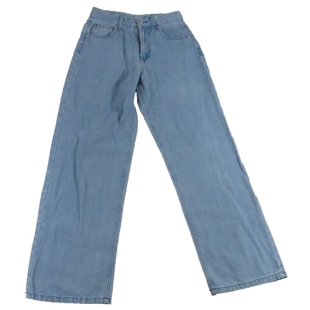 Forever 21 Wide Leg Jeans Women W25 L28 Light Wash Denim High Rise Baggy Blue EU